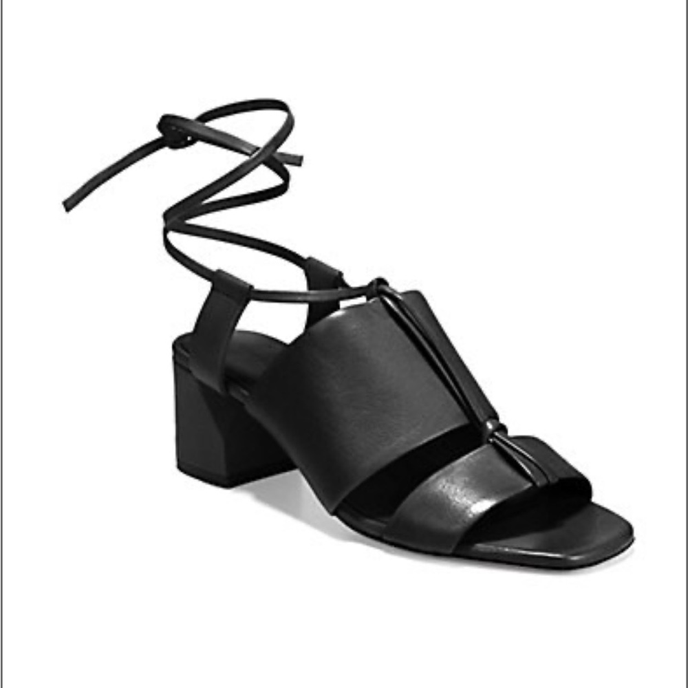 Vince Dunaway Ankle Wrap Black Leather Sandals